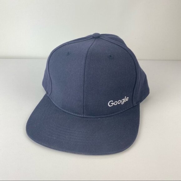 Google‎ Logo Flat Brim Navy SnapBack Hat - Picture 1 of 5